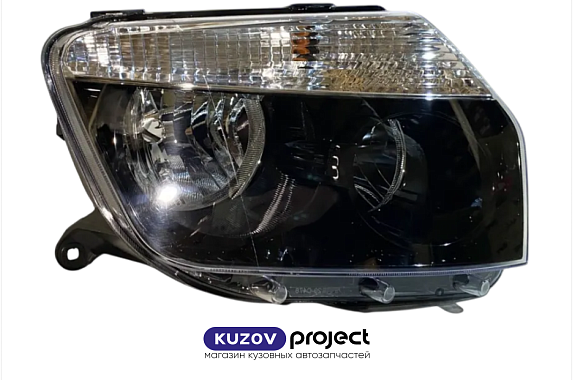 Фара правая черная под электрический корректор Renault Duster 2010-2014 (TYC / Тайвань)